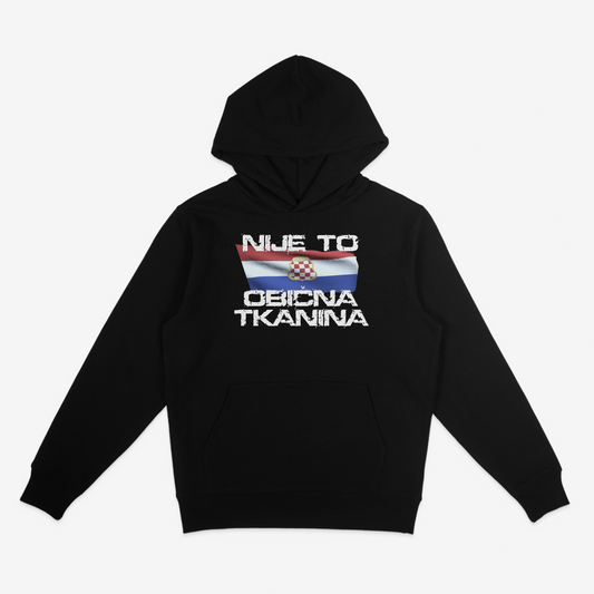 hoodica odnosno vesta s natpisom nije to obična tkanina herceg bosna, odlična za thompsonov koncert ili utakmice